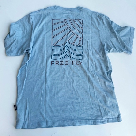 Free Fly Apparel Light Blue Kids Tee with Pocket - Picture 5 of 6